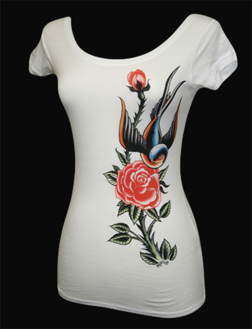 Womens Sparrow & Rose Tee